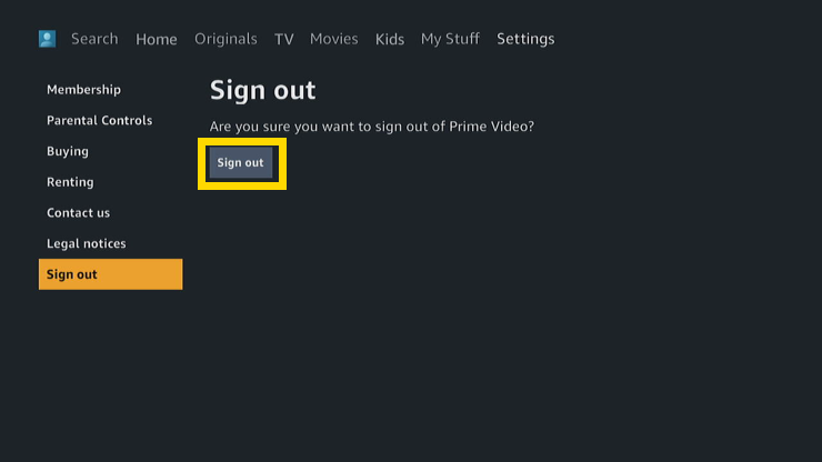 Prime Instant Sign Out Are You Sure