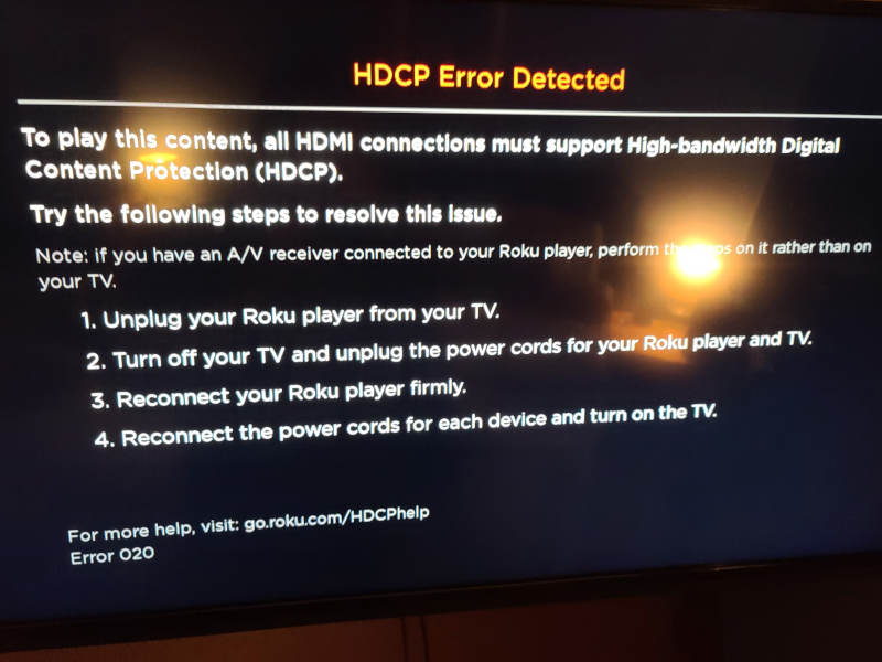 HDCP Error Detected