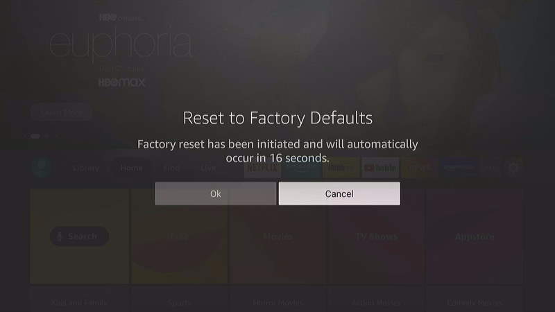 Fire TV Reset to Factory Defaults