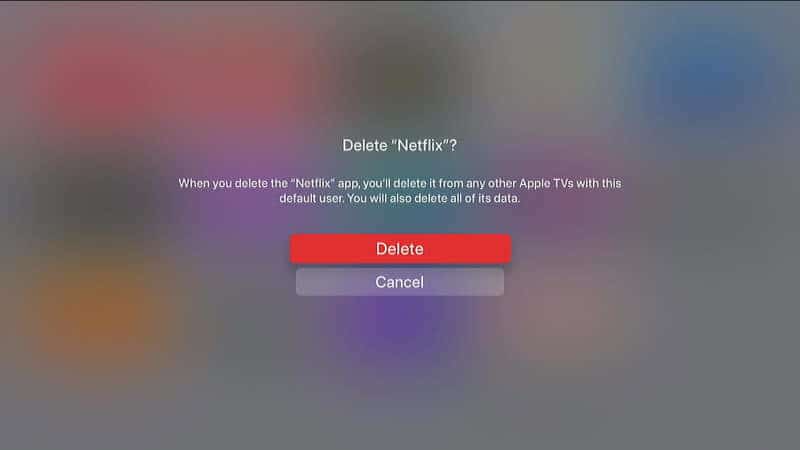 Apple TV Delete Confirmation