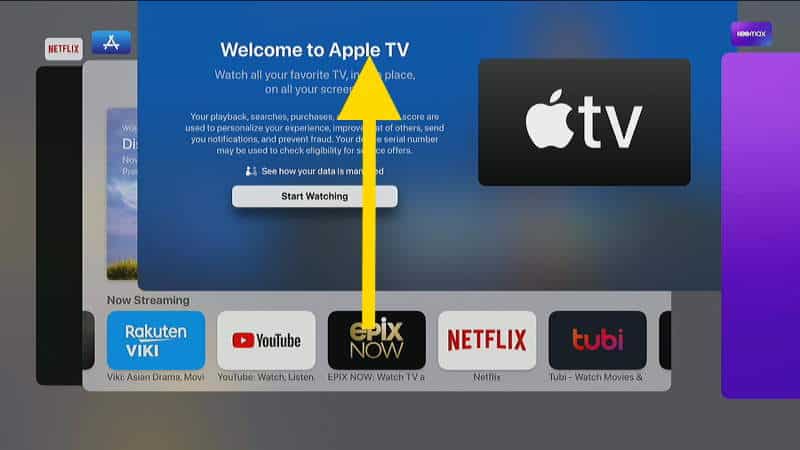 Apple TV Swipe Up to Close App