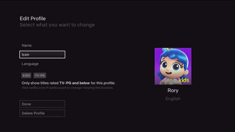 Netflix Roku Change Profile Icon