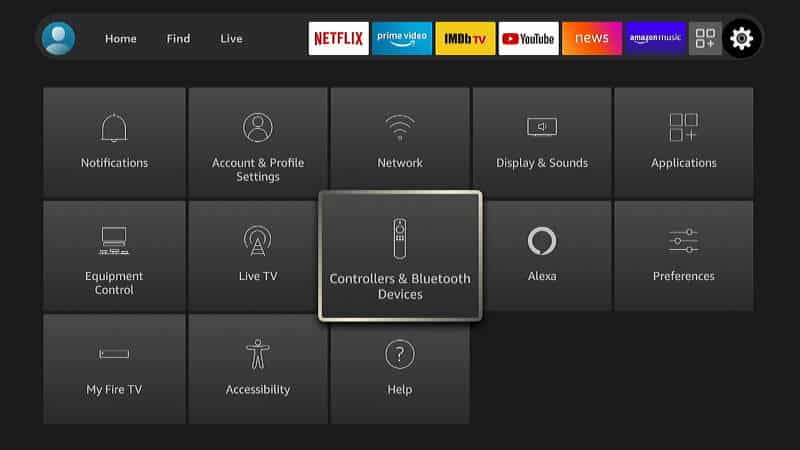 Firestick Controllers and Bluetooth Devices Option