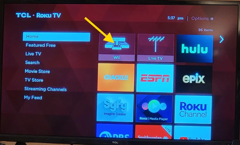 Roku TV Selecting Input Tile
