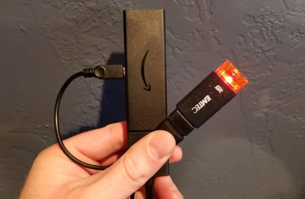 USB drive connected to Firestick