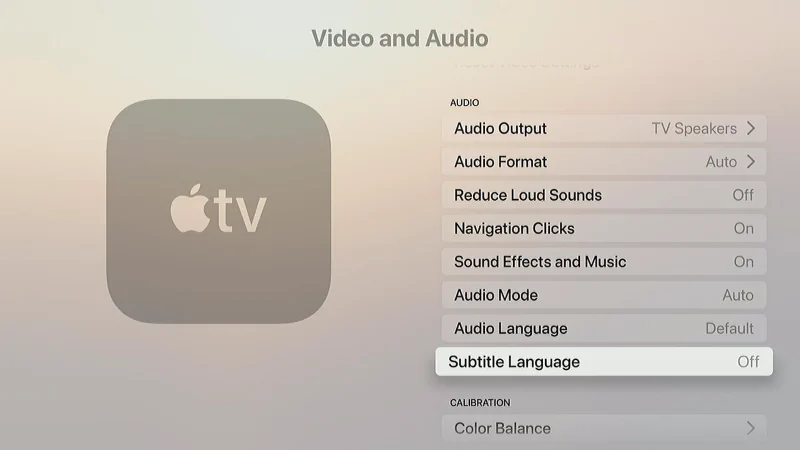 Apple TV Subtitle Language