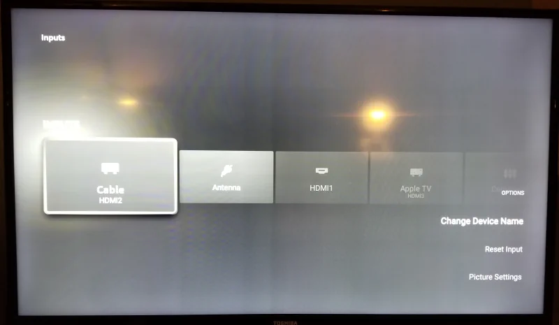 Fire TV Input Options