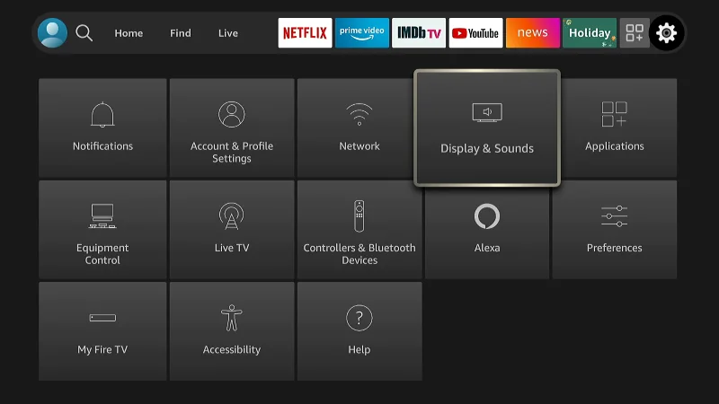 Fire TV Display and Sounds Setting