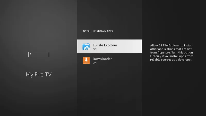 Fire TV Install Unknown Apps App List