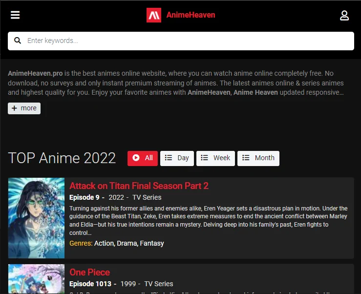 AnimeHeaven Screenshot