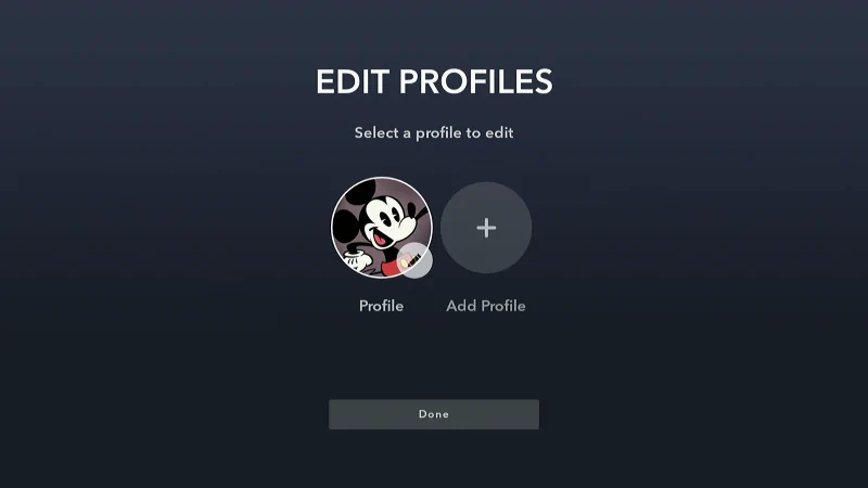 Firestick Disney Plus Option to Edit Profile