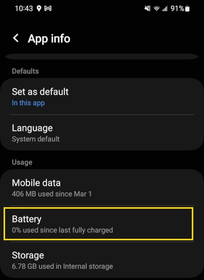 Android Spotify Battery Option