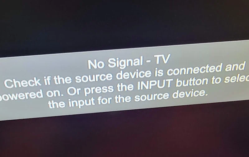 No Signal TV Message